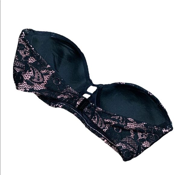 Cute Bond-Eye pink and black lace bikini‎ top size 10 - Picture 2 of 4